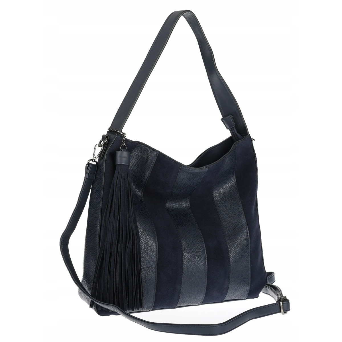 Torebka damska shopper A4 elegancka do pracy włoska marka MC428 Granatowa