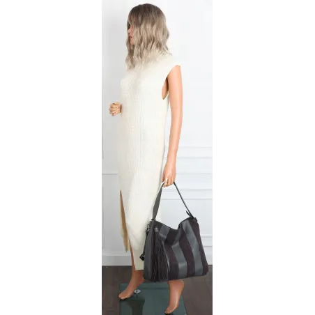 Torebka damska shopper A4 elegancka do pracy włoska marka MC428 Szara