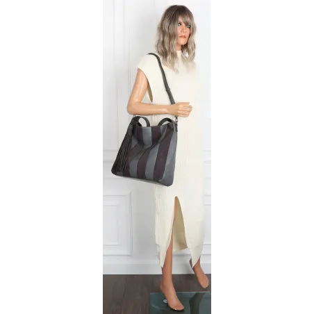 Torebka damska shopper A4 elegancka do pracy włoska marka MC428 Szara