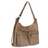 Torebka Damska Shopper Listonoszka Plecak 2w1 worek na Ramię 88021 Beżowa