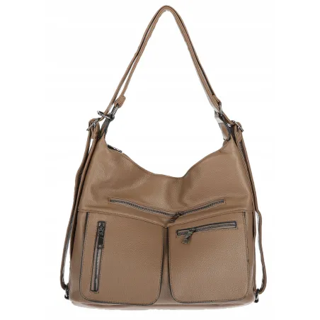 Torebka Damska Shopper Listonoszka Plecak 2w1 worek na Ramię 88021 Beżowa