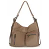 Torebka Damska Shopper Listonoszka Plecak 2w1 worek na Ramię 88021 Beżowa