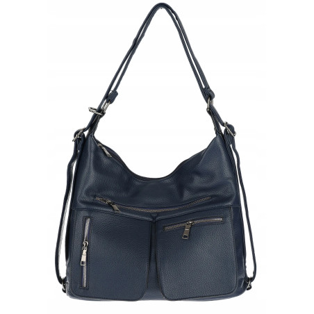 Torebka Damska Shopper Listonoszka Plecak 2w1 na Ramię 88021 Granatowa