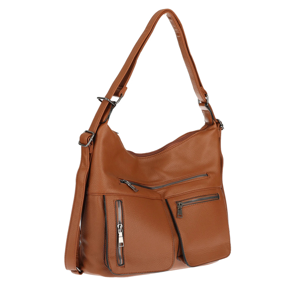 Torebka Damska Shopper Listonoszka Plecak 2w1 worek na Ramię 88021 Brązowa