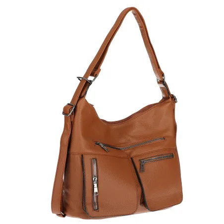 Torebka Damska Shopper Listonoszka Plecak 2w1 worek na Ramię 88021 Brązowa