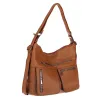 Torebka Damska Shopper Listonoszka Plecak 2w1 worek na Ramię 88021 Brązowa