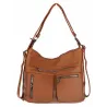 Torebka Damska Shopper Listonoszka Plecak 2w1 worek na Ramię 88021 Brązowa