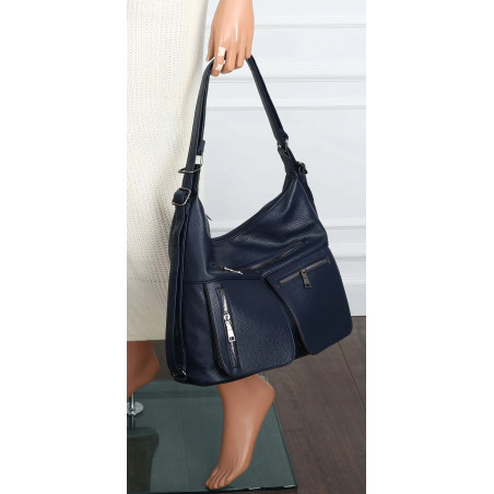 Torebka Damska Shopper Listonoszka Plecak 2w1 na Ramię 88021 Granatowa