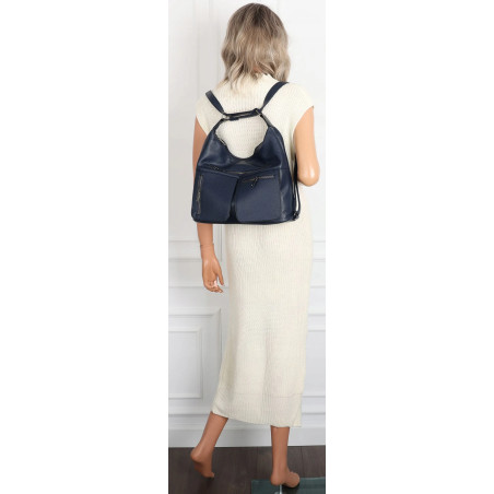 Torebka Damska Shopper Listonoszka Plecak 2w1 na Ramię 88021 Granatowa