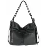 Torebka Damska Shopper Listonoszka Plecak 2w1 worek na Ramię 88021 Czarna