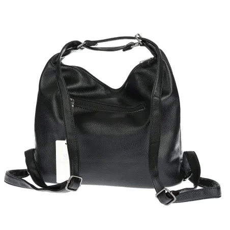 Torebka Damska Shopper Listonoszka Plecak 2w1 worek na Ramię 88021 Czarna