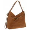 Torebka Damska zamsz Shopperka Worek plecak 2w1 Pojemna Torba 88026 Brązowa