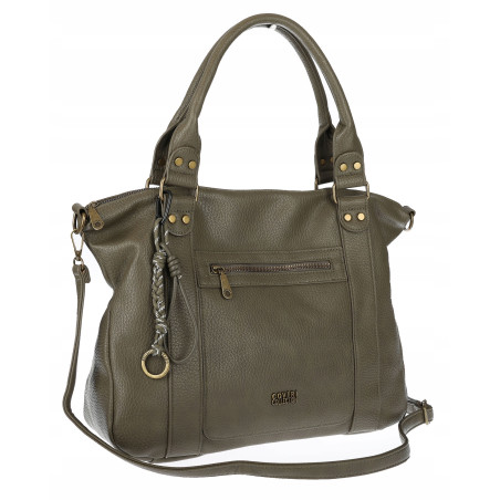 Torebka Damska Shopper Listonoszka na Ramię włoska marka CC80297 Zielona