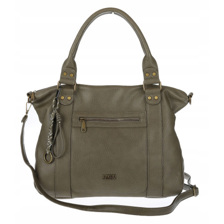 Torebka Damska Shopper Listonoszka na Ramię włoska marka CC80297 Zielona