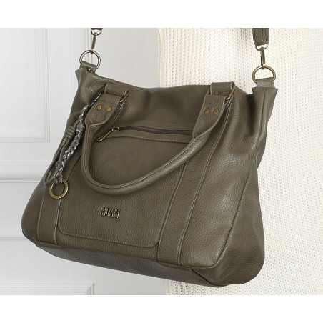 Torebka Damska Shopper Listonoszka na Ramię włoska marka CC80297 Zielona