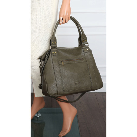 Torebka Damska Shopper Listonoszka na Ramię włoska marka CC80297 Zielona