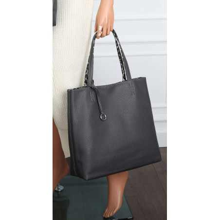 Torebka Damska dwustronna Shopperka 2w1 listonoszka modna WHTS932 Szara