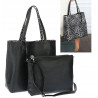 Torebka Damska dwustronna Shopperka 2w1 A4 listonoszka modna WHTS932 Czarna