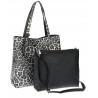Torebka Damska dwustronna Shopperka 2w1 A4 listonoszka modna WHTS932 Czarna