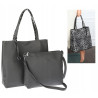 Torebka Damska dwustronna Shopperka 2w1 listonoszka modna WHTS932 Szara
