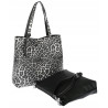 Torebka Damska dwustronna Shopperka 2w1 A4 listonoszka modna WHTS932 Czarna