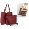 Torebka Damska dwustronna Shopper 2w1 A4 listonoszka modna WHTS932 Bordowa