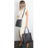 Torebka Damska dwustronna Shopperka 2w1 listonoszka modna WHTS932 Szara