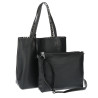 Torebka Damska dwustronna Shopperka 2w1 A4 listonoszka modna WHTS932 Czarna