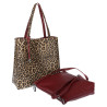 Torebka Damska dwustronna Shopper 2w1 A4 listonoszka modna WHTS932 Bordowa