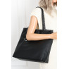 Torebka Damska dwustronna Shopperka 2w1 A4 listonoszka modna WHTS932 Czarna