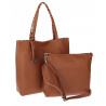Torebka Damska dwustronna Shopper 2w1 A4 listonoszka modna WHTS932 Brązowa