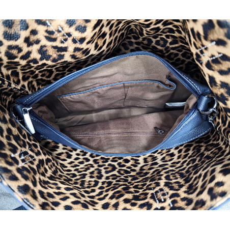 Torebka Damska dwustronna Shopper 2w1 A4 listonoszka modna WHTS932 Brązowa