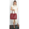 Torebka Damska dwustronna Shopper 2w1 A4 listonoszka modna WHTS932 Bordowa