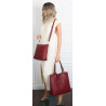 Torebka Damska dwustronna Shopper 2w1 A4 listonoszka modna WHTS932 Bordowa
