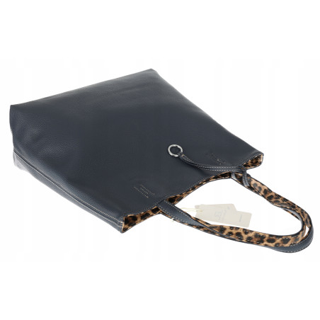 Torebka Damska dwustronna Shopper 2w1 listonoszka modna WHTS932 Granataowa