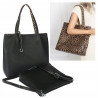 Torebka Damska dwustronna Shopperka 2w1 A4 listonoszka modna WHTS932 Czarna