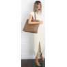 Torebka Damska dwustronna Shopperka 2w1 listonoszka modna WHTS932 Beżowa
