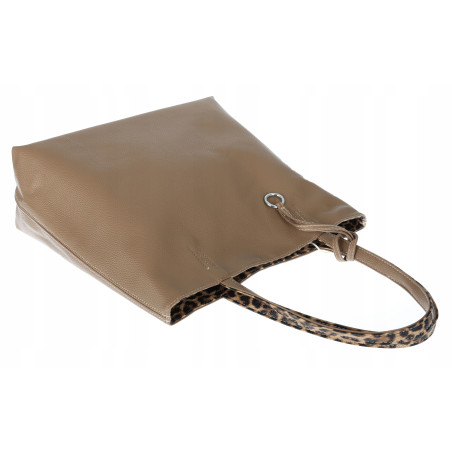 Torebka Damska dwustronna Shopperka 2w1 listonoszka modna WHTS932 Beżowa