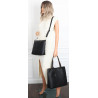 Torebka Damska dwustronna Shopperka 2w1 A4 listonoszka modna WHTS932 Czarna