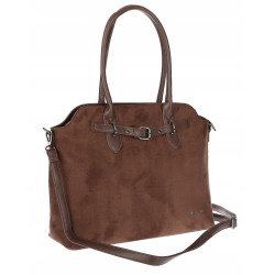Torebka damska zamsz kuferek elegancka włoska marka 2947 Czekoladowa