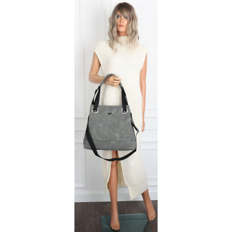 Torebka Damska Worek Listonoszka Pojemna Torba na Ramię YD8904 Grey