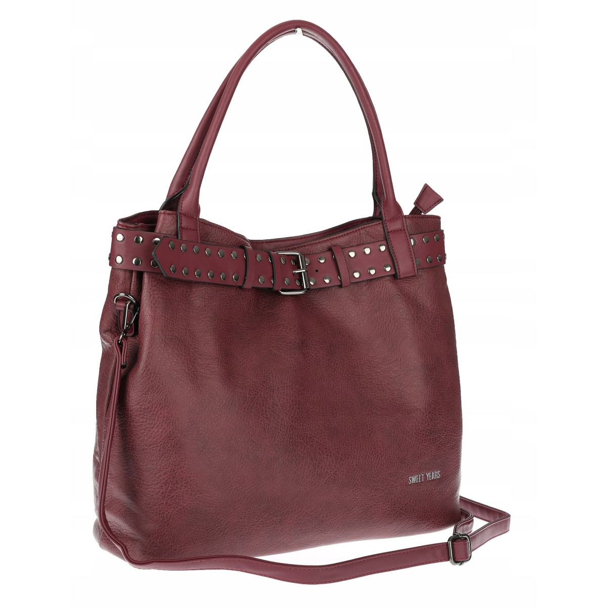 Torebka Damska Shopper worek modna duża torba A4 na Ramię 6866 Bordowa