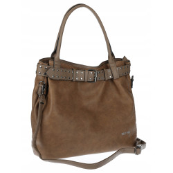 Torebka Damska Shopper worek modna duża torba A4 na Ramię 6866 Brązowa