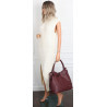 Torebka Damska Shopper worek modna duża torba A4 na Ramię 6866 Bordowa