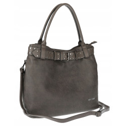 Torebka Damska Shopper worek modna duża torba A4 na Ramię 6866 Szara