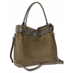 Torebka Damska Shopper worek modna duża torba A4 na Ramię 6866 Zielona