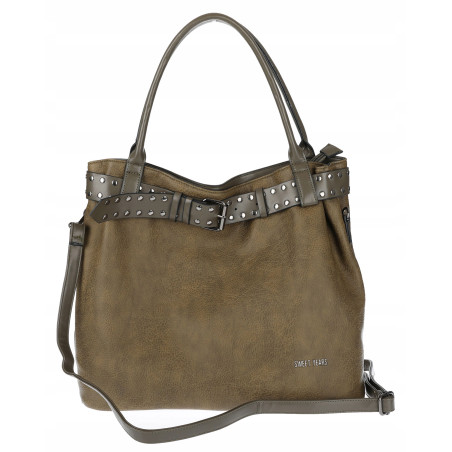 Torebka Damska Shopper worek modna duża torba A4 na Ramię 6866 Zielona