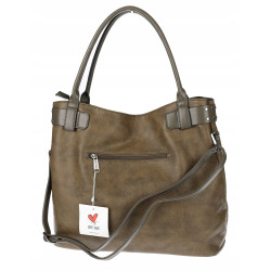 Torebka Damska Shopper worek modna duża torba A4 na Ramię 6866 Zielona