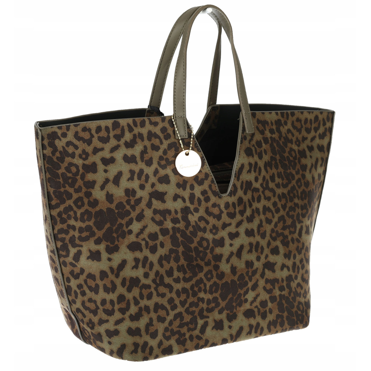Torebka Damska Panterka Kuferek Shopper Tommasini Modna Duża 3658 Zielona