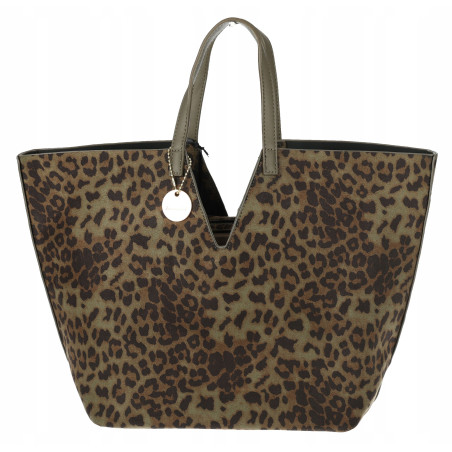 Torebka Damska Panterka Kuferek Shopper Tommasini Modna Duża 3658 Zielona